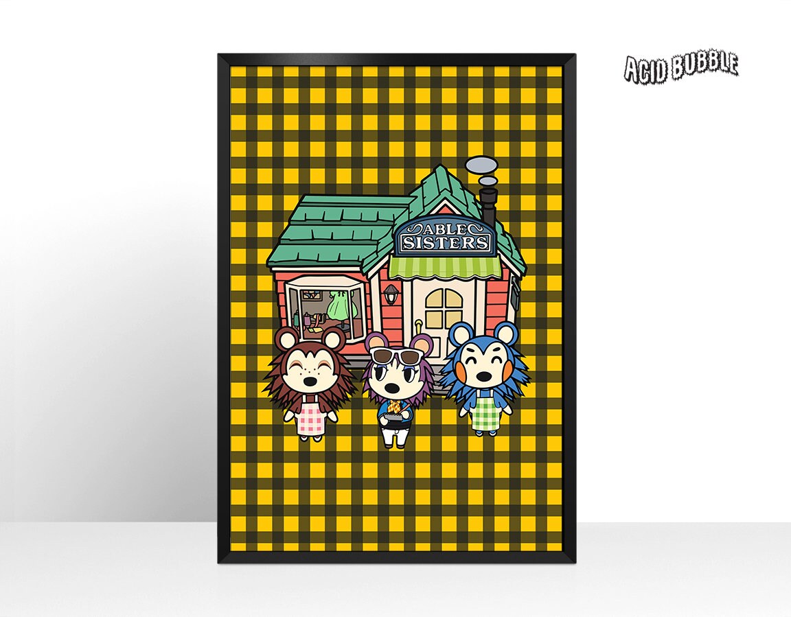 Animal crossing able sisters poster animal crossing art animal | Etsy