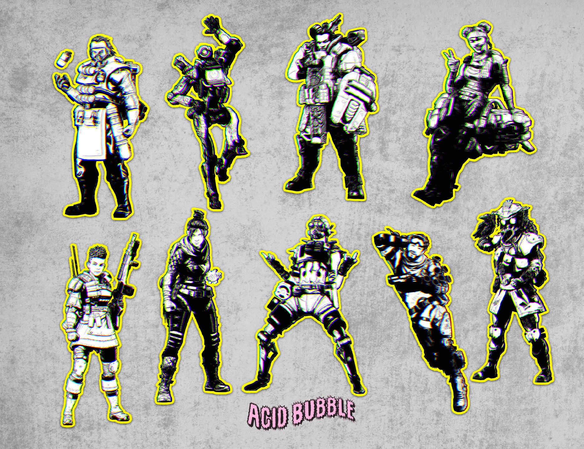 Apex Legends Sticker Set Bangalore Bloodhound Gibraltar Etsy Sweden