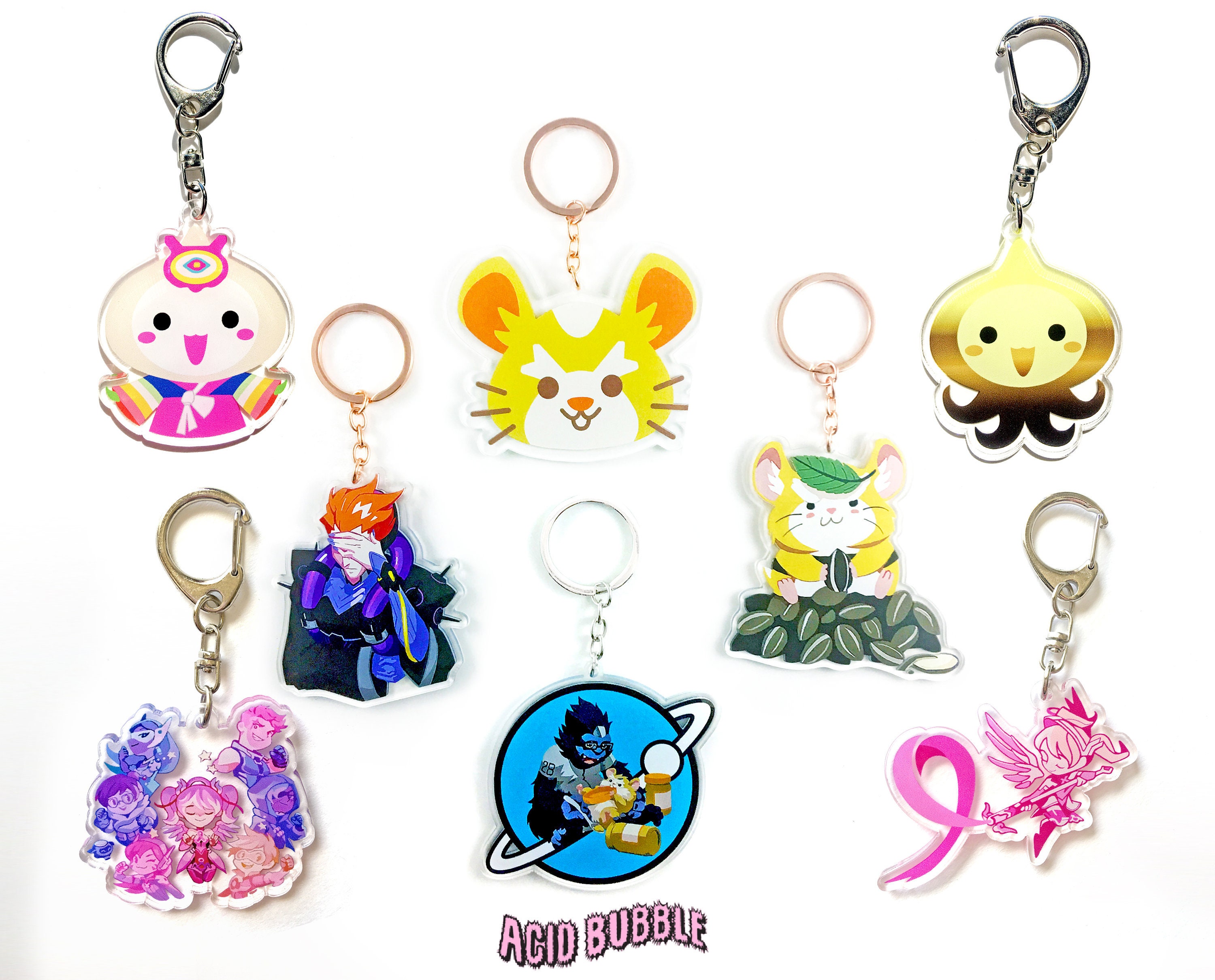 Overwatch Keychain Clear Acrylic Key Charm Double Sided Etsy