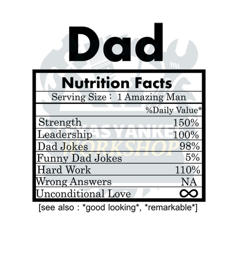 Dad Nutrition Label PNG File/ PNG for Waterslide/PNG for | Etsy