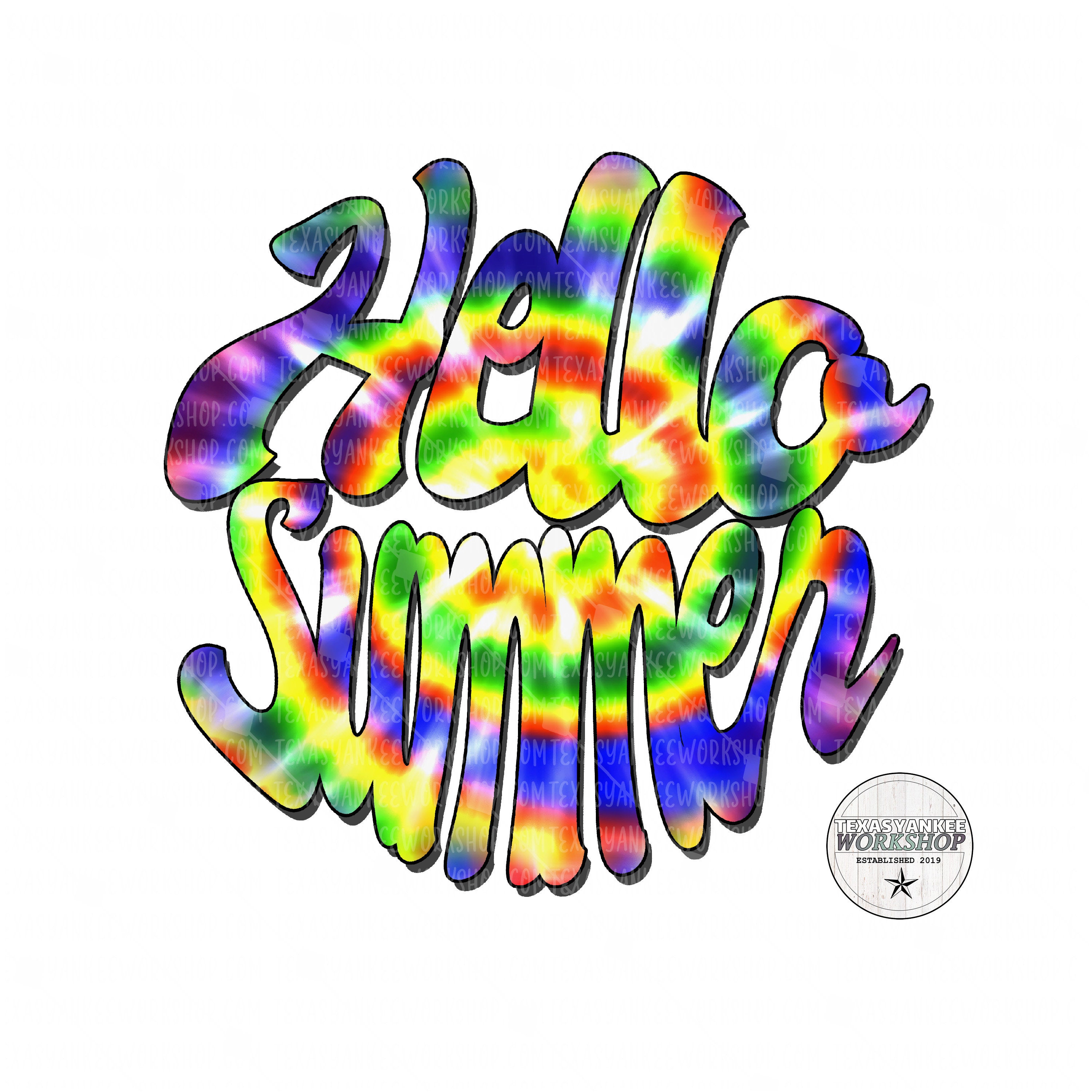 Download Hello Summer Tie Dye Svg File Png For Waterslides Png For Etsy