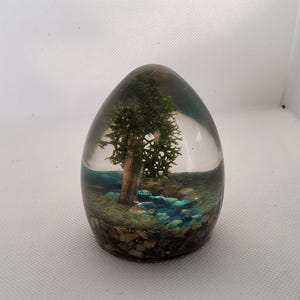 Paperweight/ornament With Tree, and Stream in Epoxy Resin Art - Etsy