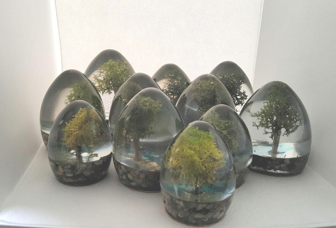 Paperweight/ornament With Tree, and Stream in Epoxy Resin Art - Etsy