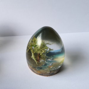 Paperweight/ornament With Tree, and Stream in Epoxy Resin Art - Etsy