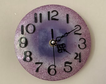 Resin art wall clock, made to order in your choice of colour