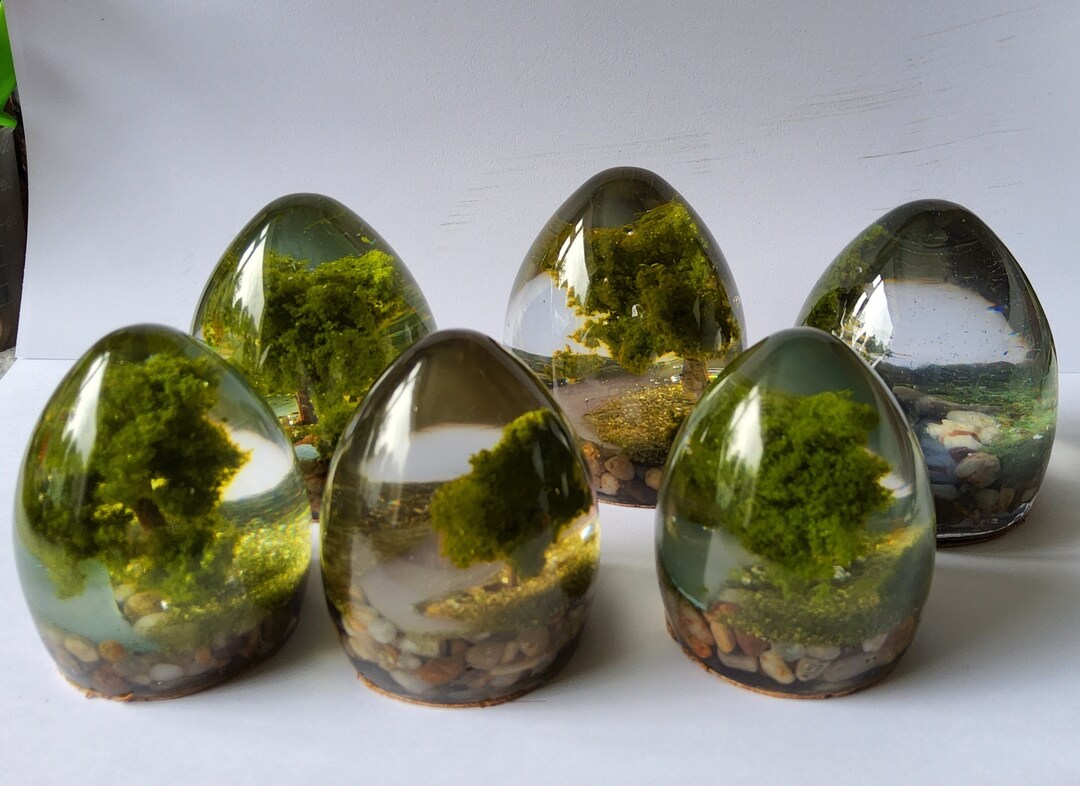 Paperweight/ornament With Tree and Stream in Epoxy Resin Art - Etsy