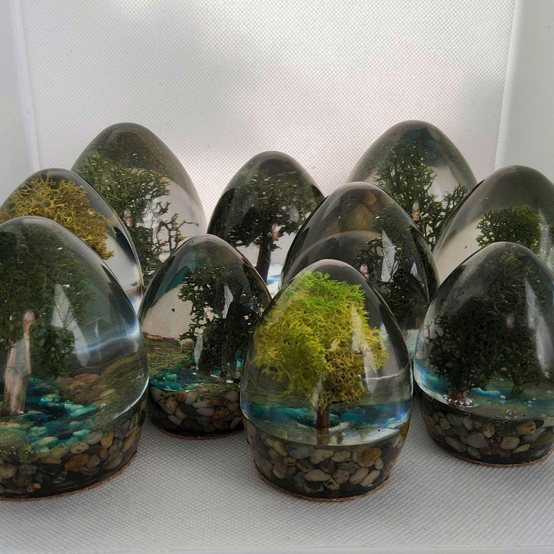 Paperweight/ornament With Tree, and Stream in Epoxy Resin Art - Etsy