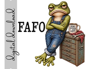 FAFO  Digital Download | Funny Frog Sublimation Design | 300 DPI Transparent PNG