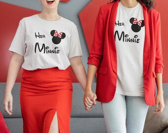 Her Minnie Matching LGBT Pride T-Shirt: Girlfriend Gift