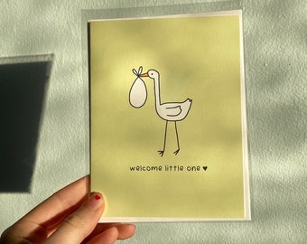 Welcome Little One - Baby Greeting Card