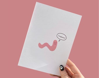 Worm Congrats Greeting Card