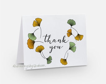 Ginkgo Leaf Thank You Card