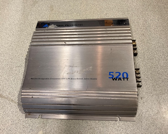 R Power Acoustic 520 Watt Car Amplifier  Model PS2-520. Untested / Selling As Is.
