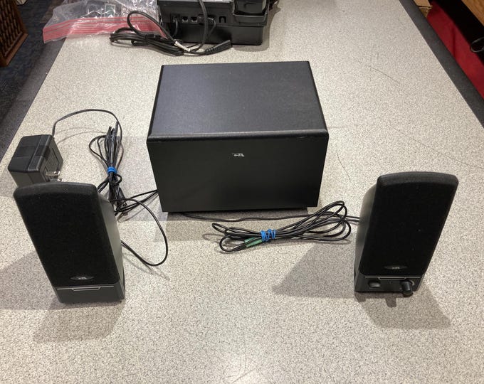 PA Computer Speaker System With Sub Woofer.  Tested & Works.