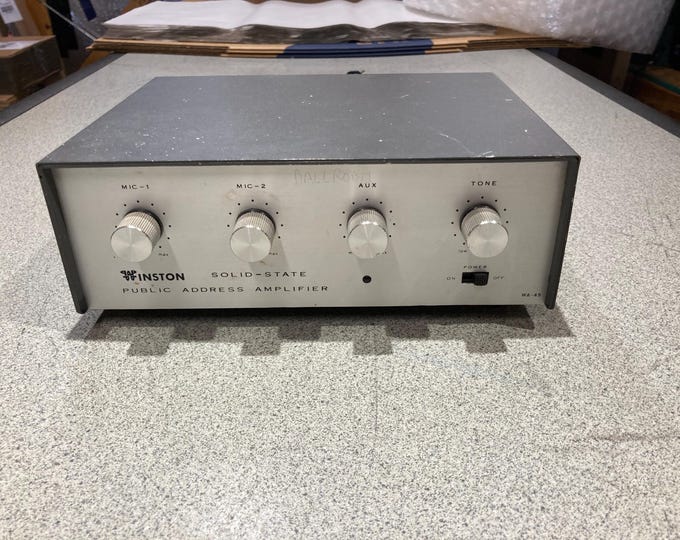 Winston Solid-State Public Address Amplifier. Model WA-45. Untested / Selling As is...Parts or Repair.