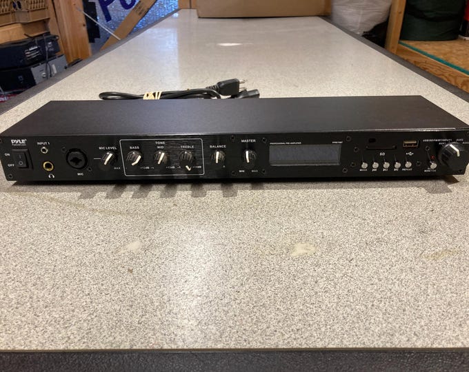 Pyle Professional Pre-Amplifier Model PPRE70BT. Powers On - Unable to Test Furter / Selling AS IS.