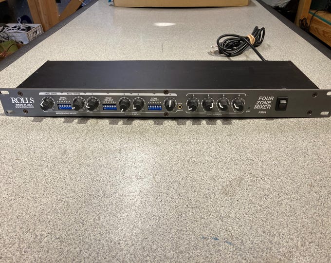 Rolls Four Zone Mixer RM64. Powers On...No Further Testing.