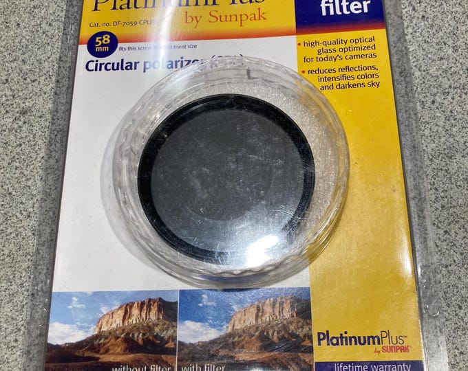 Platinum Plus Camera Lens Filter by Sunpak. Circular Polarizer (CPL) Cat. No. df-7059-cplbb