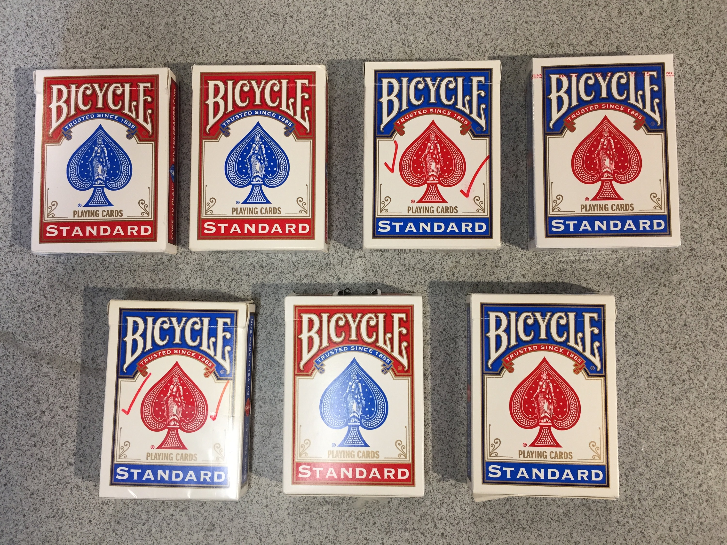 Lot of 7 Decks Bicycle Standard Playing Cards Etsy