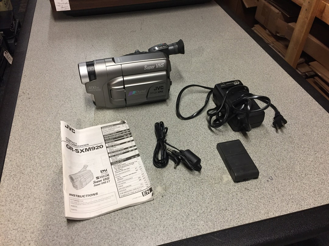JVC Compact Vhs Camcorder Super Vhs With Accessories. Model Grsxm920. Untested...selling as Is