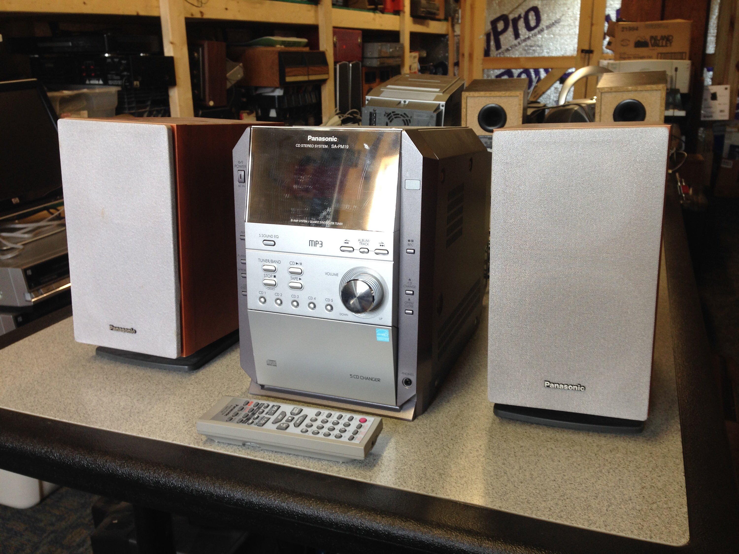 Panasonic Cd Cassette Am Fm Bookshelf Stereo System With Remote