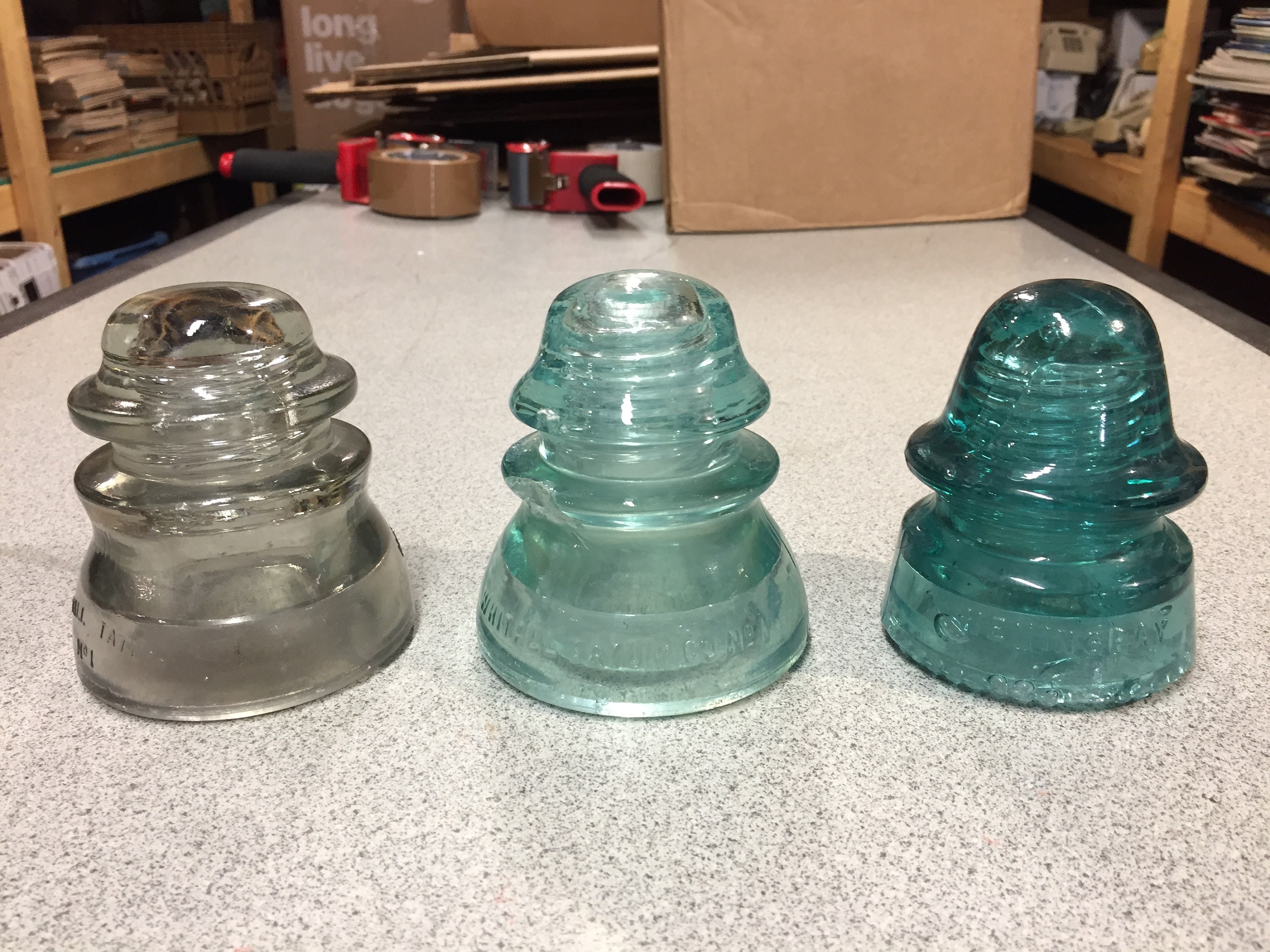 Lot of 3 Glass Insulators Lot 3 Etsy
