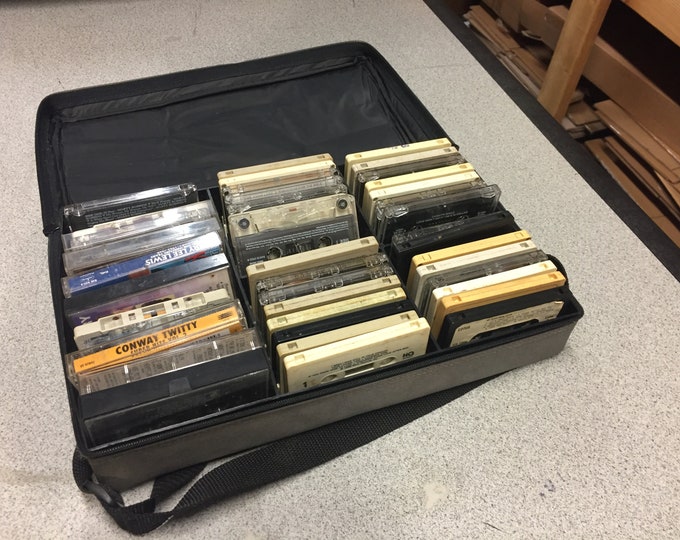 Cassette Tape Case With Assorted Tapes (Mostly Country)