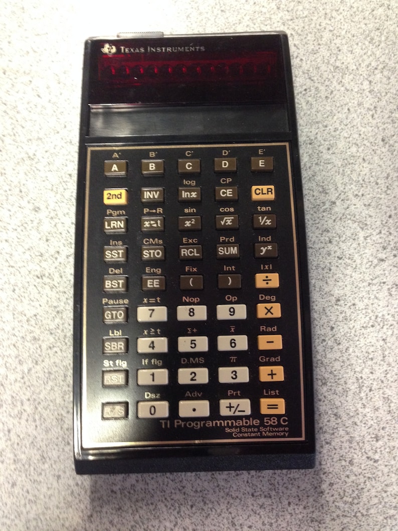 Texas Instruments Electronic Calculator TI 58C With Case