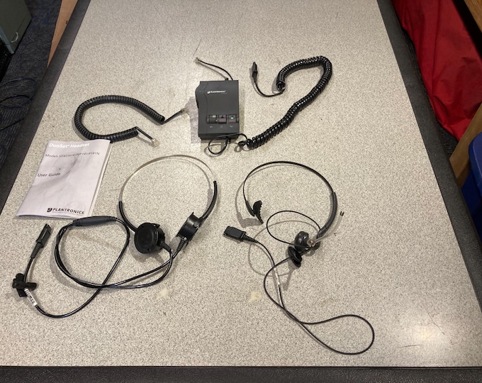 Plantronics Vista DuoSet Headset Model M-12. Please Read Description.