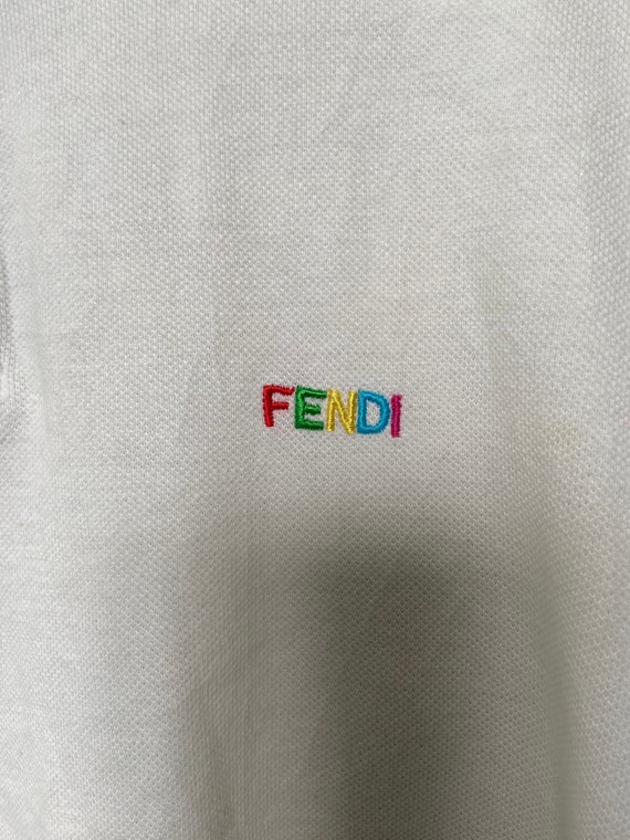 Vintage Fendi Multi Colours Logo Long Sleeve Polo… - image 3