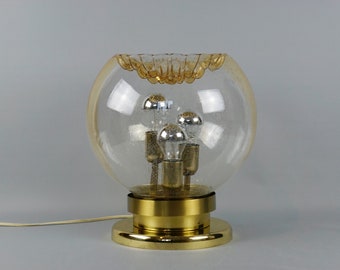 Lámpara de mesa de los años 60 y 70, cristal de Murano, bola grande, estilo Doria, era espacial, mediados de siglo, vintage moderno, era Panton