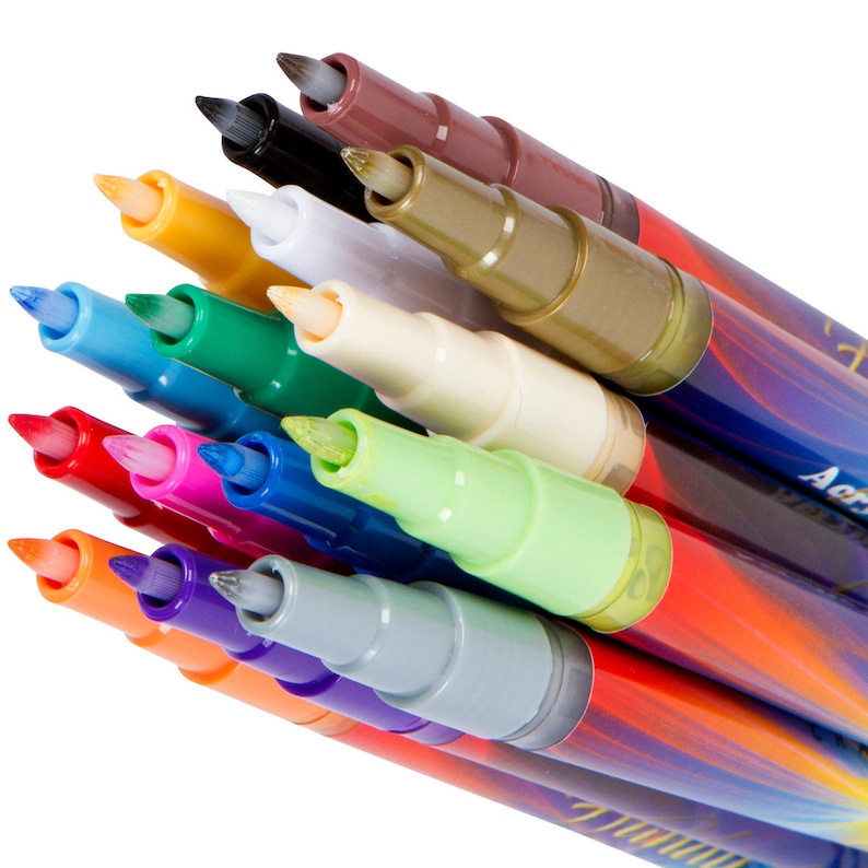 Acrylic Paint Pens From Handy Crafts 15 Colors Extra Fine Etsy