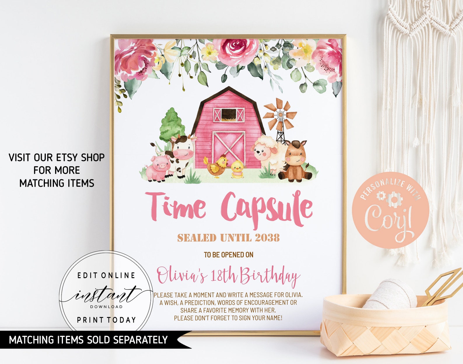 Printable Birthday Thank You Tags Editable Birthday Favors | Etsy