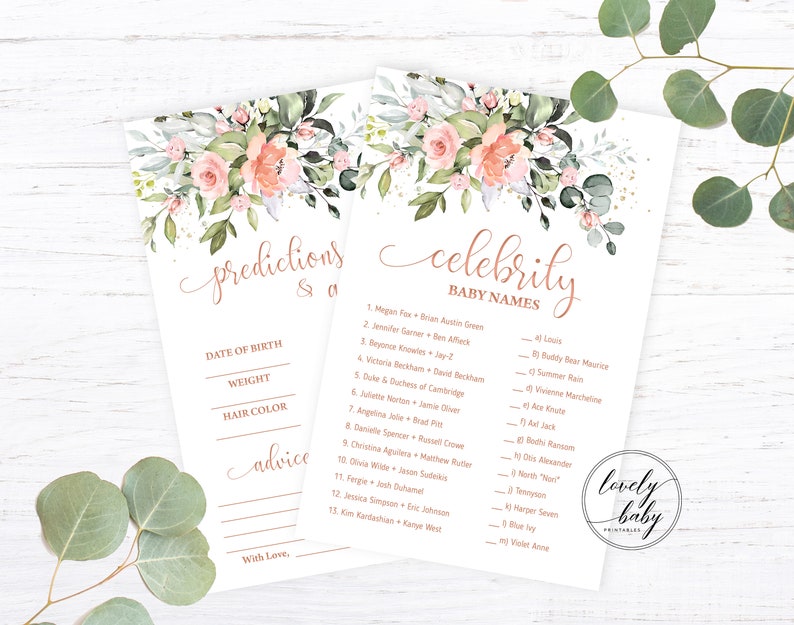 Printable Baby Shower Games Package Greenery Baby Shower Games Bundle Floral Shower Games Template Instant Download Shower Activity DIYRG1