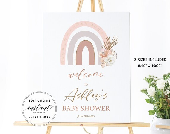 Printable Welcome Sign Template Editable Baby Shower Welcome - Etsy