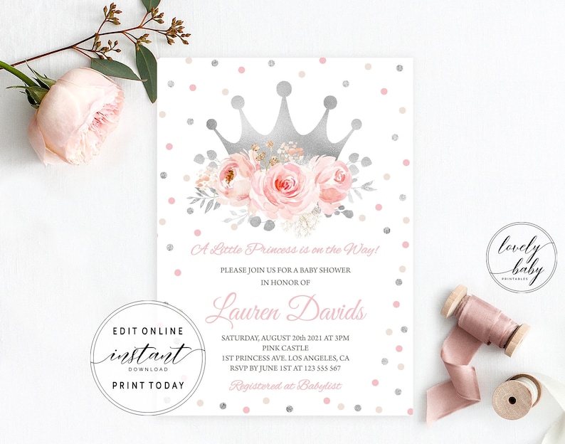 baby shower invitations baby shower themes for girls little princess baby shower theme