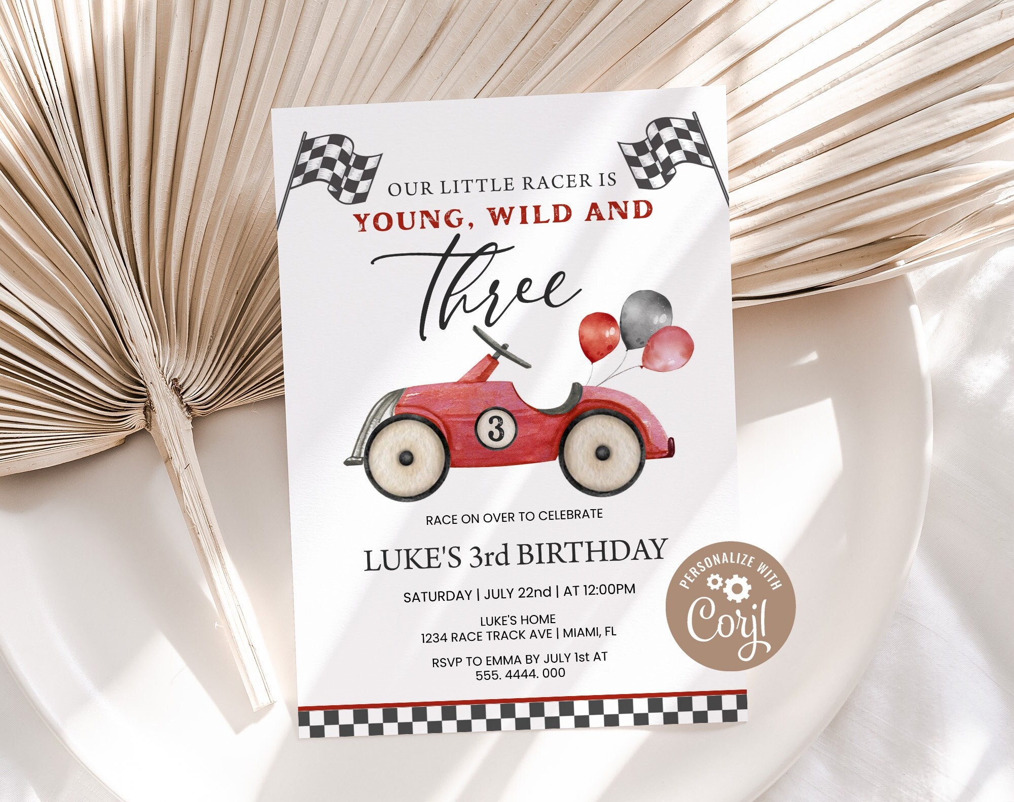 CAN'T CATCH ME, I'M 3! A 3 YEAR OLD'S RACE CAR BIRTHDAY PARTY. – This  Rustic Soul
