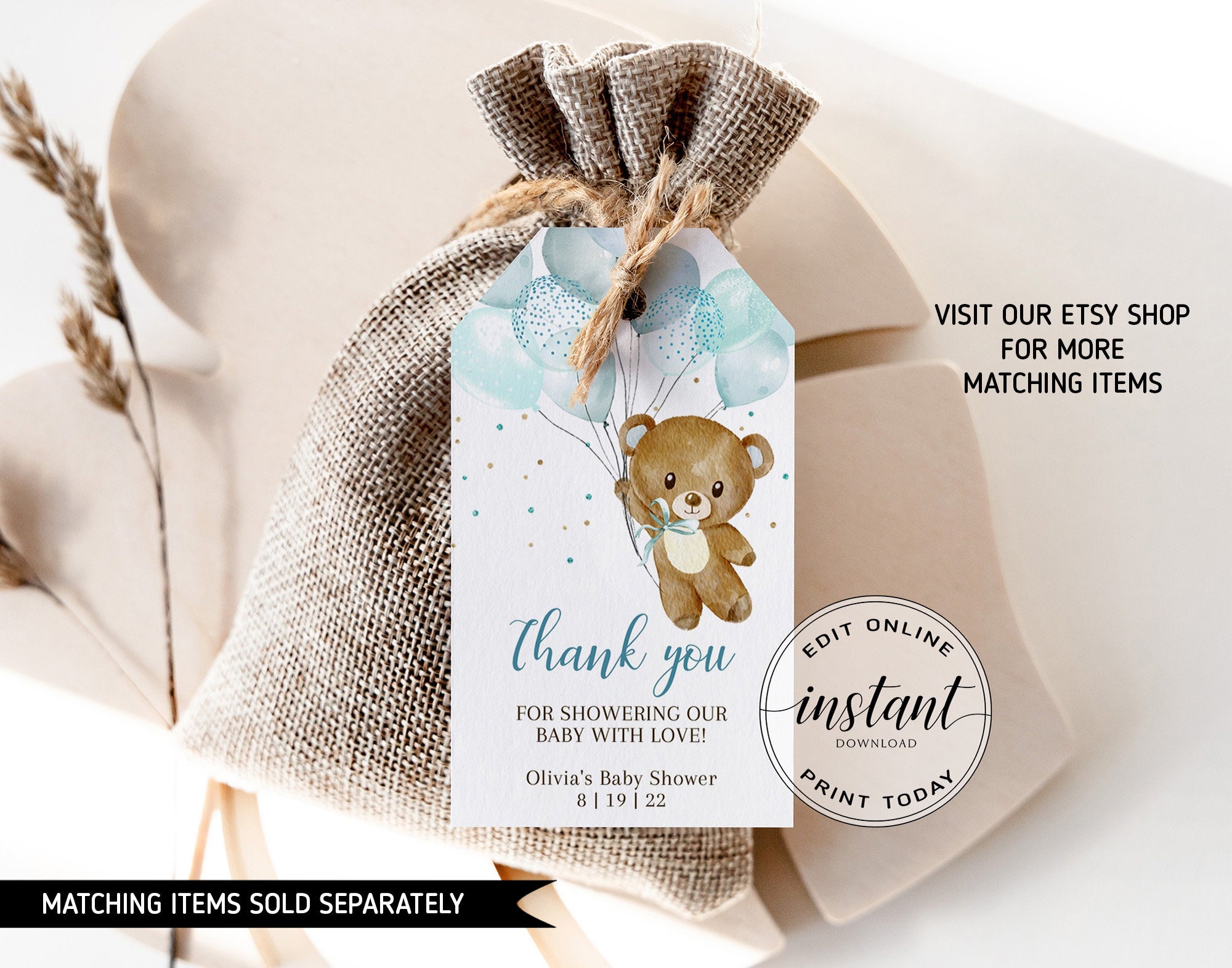 Teddy Bear Diaper Raffle Sign Printable Diaper Raffle Ticket | Etsy