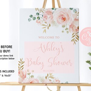Welcome Sign Template Editable Baby Shower Welcome Sign | Etsy