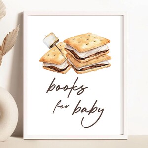 Livros para bebê Placa, Cartão | S'more To Love, Smore Fun, Camping, Fogueira | Ideias para decoração de festa de chá de bebê para impressão, jogos, placas, Neutro SM1