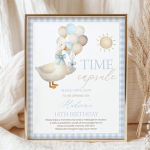 carte, capsule d'anniversaire d'anniversaire | ONE Silly Goose, Ferme, Vichy rétro | Idées de décoration de fête d'anniversaire pour garçons, jeux et souvenirs à imprimer OS2
