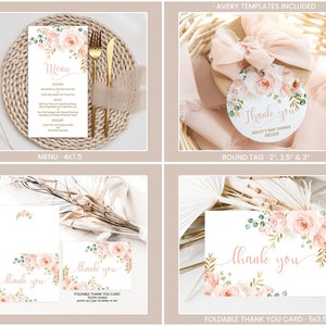 Floral Baby Shower BUNDLE | Editable Baby Girl Shower Party Templates ...