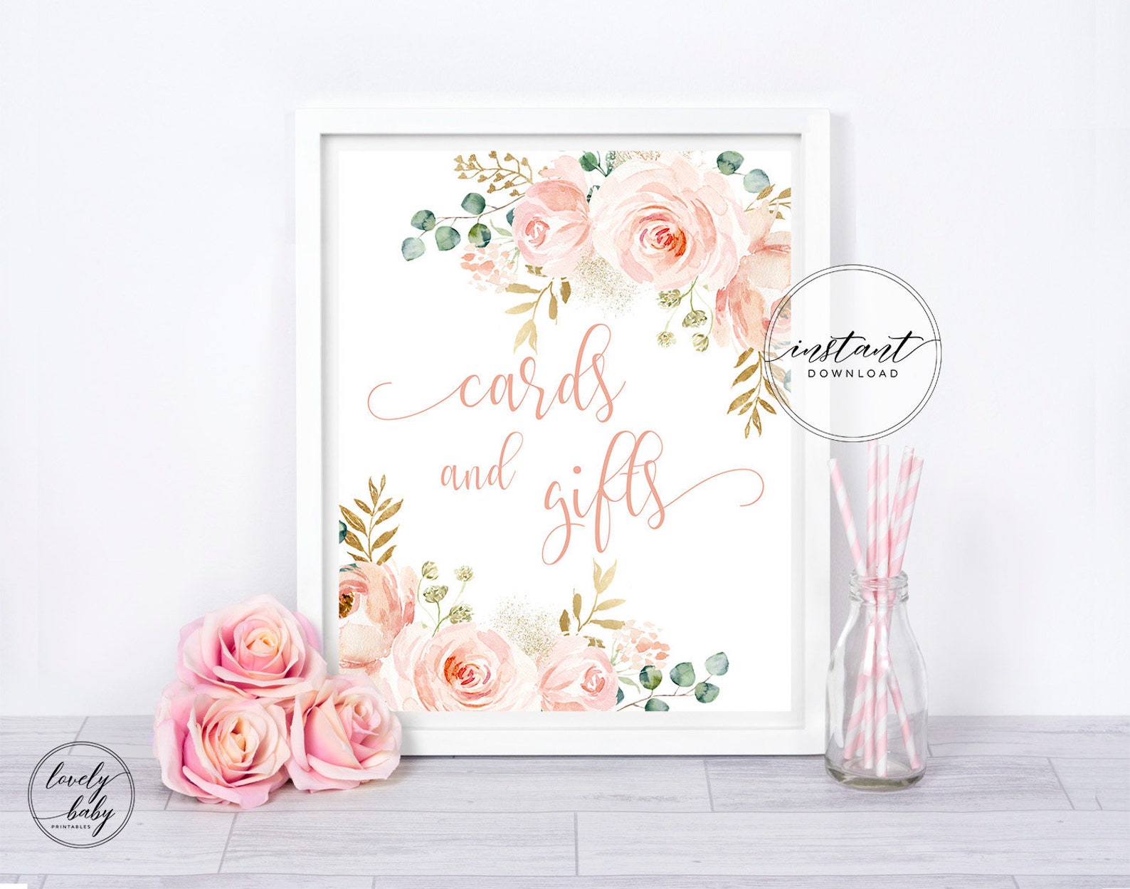 Baby Shower Gifts Sign Printable Baby Shower Gifts Sign Blush Etsy