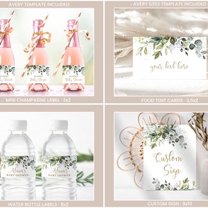 Greenery Baby Shower Bundle Editable Greenery Baby Shower Decoration ...