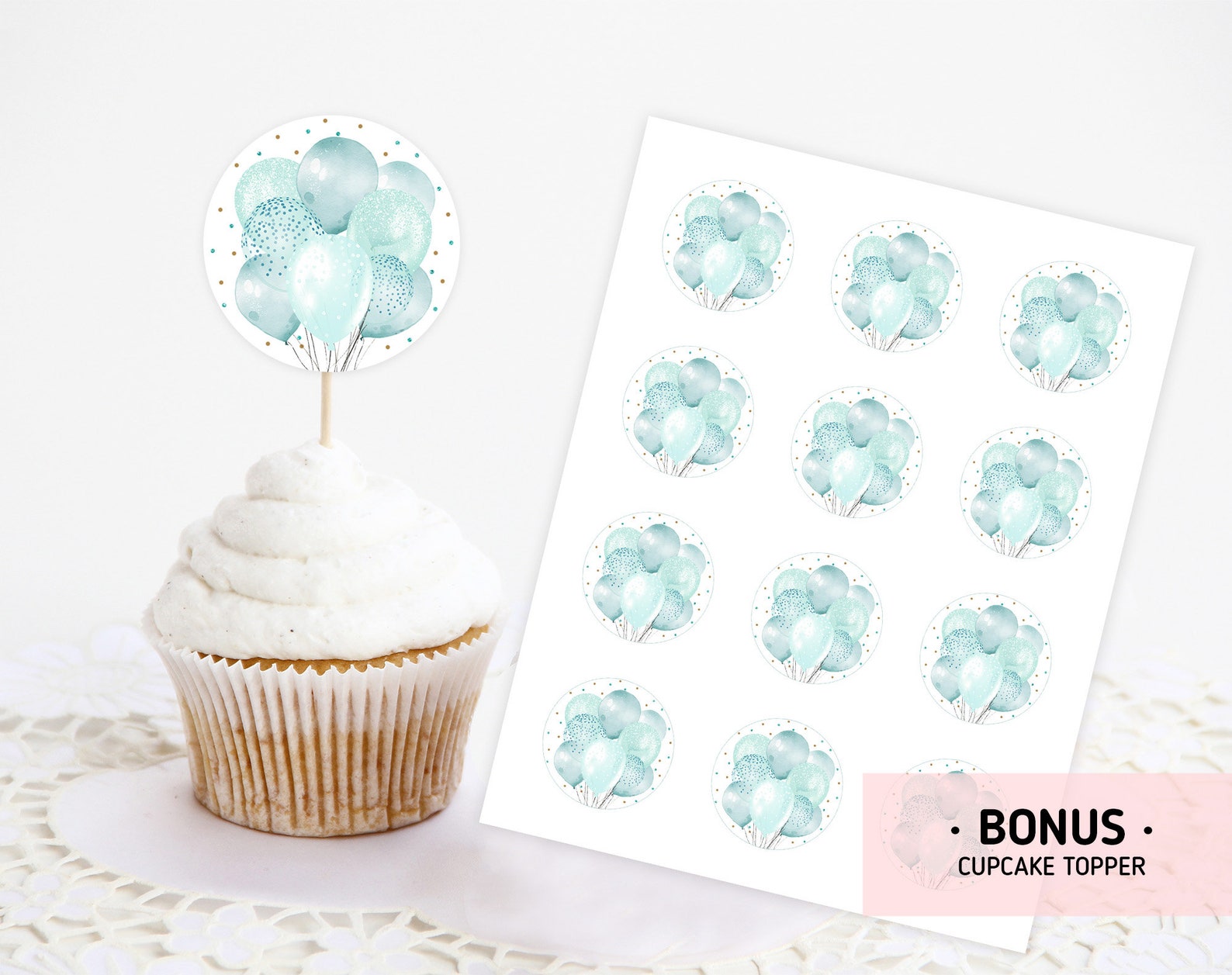 Printable Teddy Bear Cupcake Toppers Boy Baby Shower Cupcake - Etsy