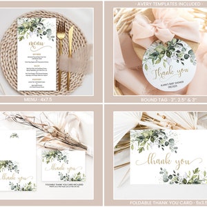 Greenery Baby Shower Bundle Editable Greenery Baby Shower Decoration ...