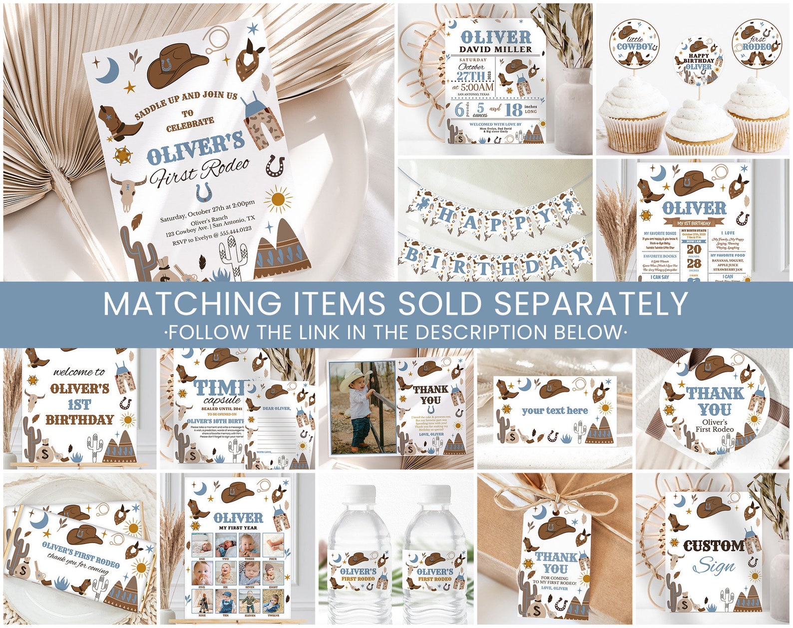Editable Water Bottle Labels | My First Rodeo, Cowboy Hat, Wild West ...
