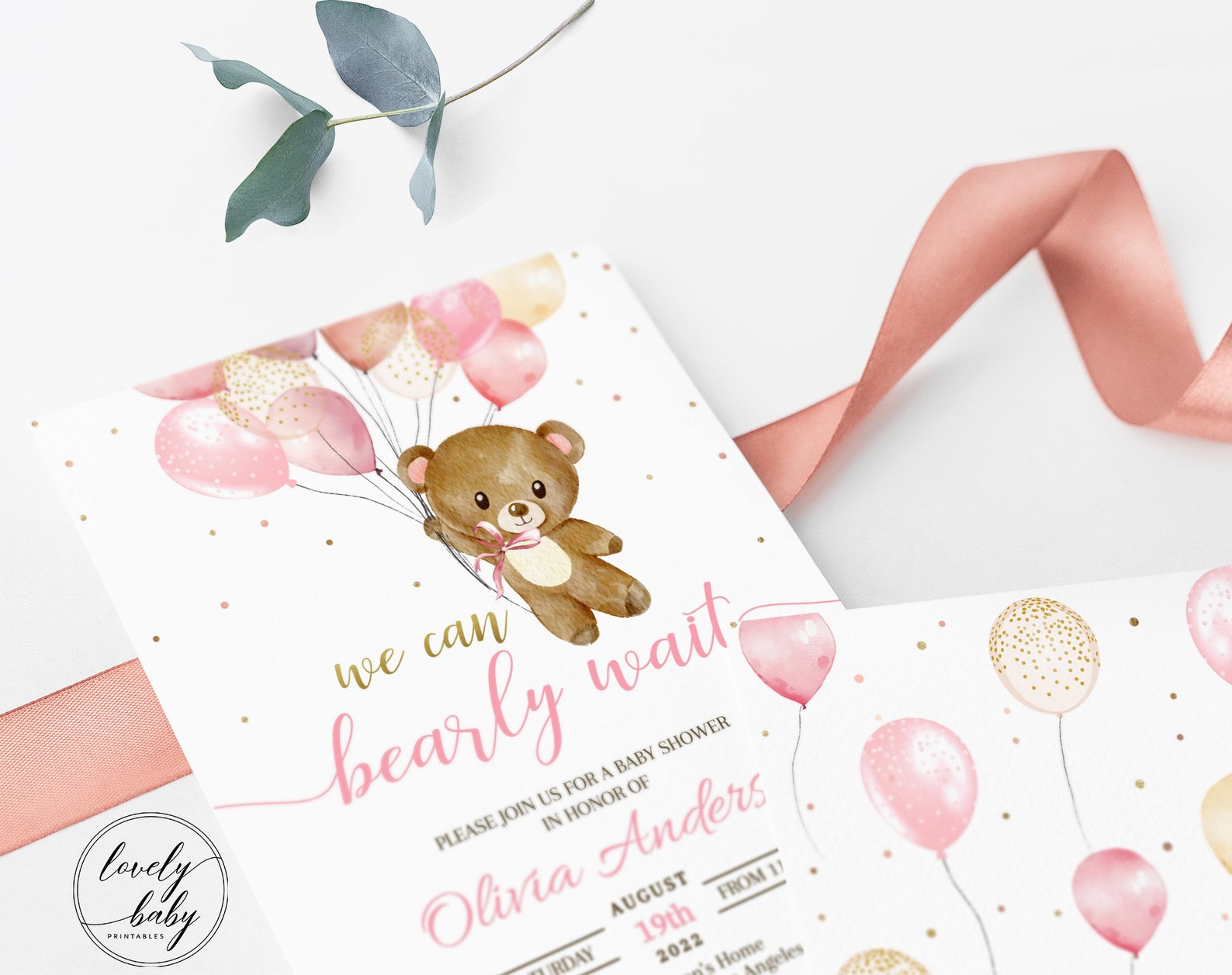 Teddy Bear Baby Shower Invitation Printable Baby Shower Invite - Etsy