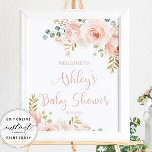 Welcome Sign Template Editable Baby Shower Welcome Sign | Etsy