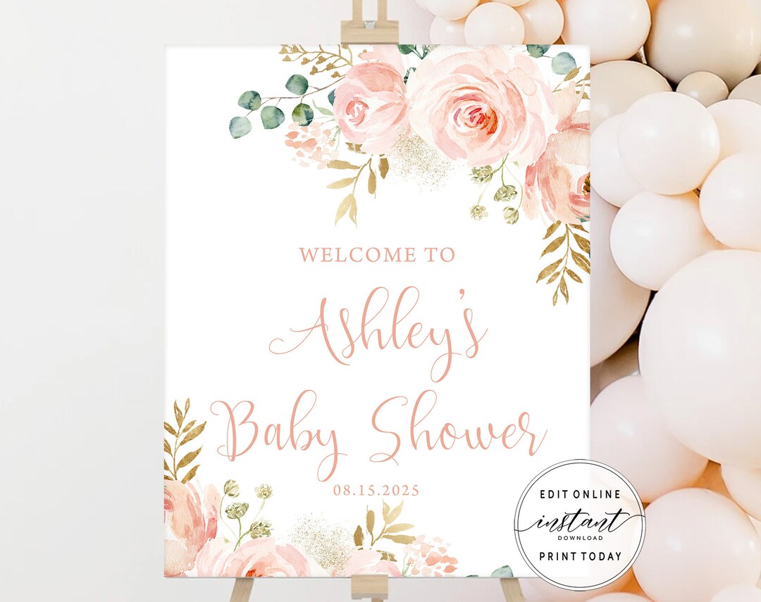 Welcome Sign Template Editable Baby Shower Welcome Sign Printable Baby ...